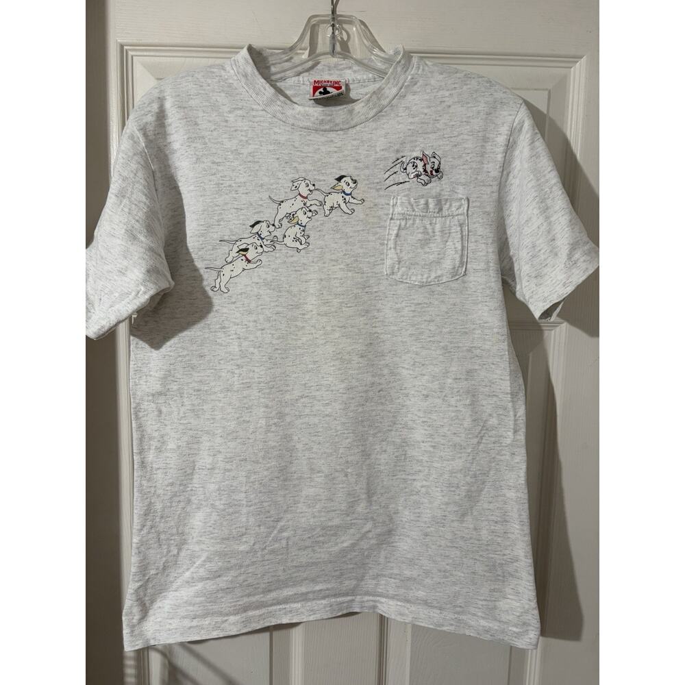 Vintage 101 Dalmatians Pocket T-shirt Sz Youth L Disney Mickey Inc Gray